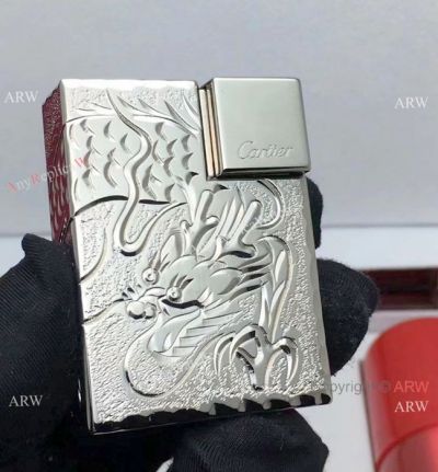 Replica Cartier Dragon Style Lighter Stainless Steel